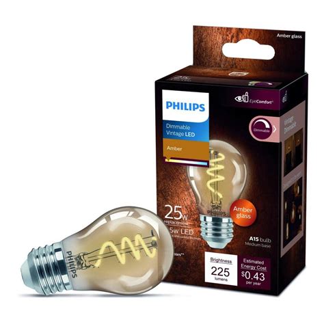 Philips Watt Equivalent A Spiral Filament E Base Led Vintage