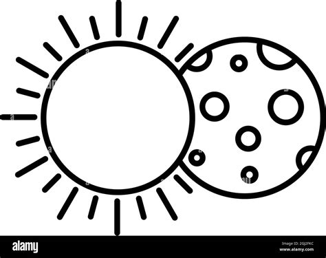 Vector Solar Eclipse Outline Icon Design Stock Vector Image And Art Alamy