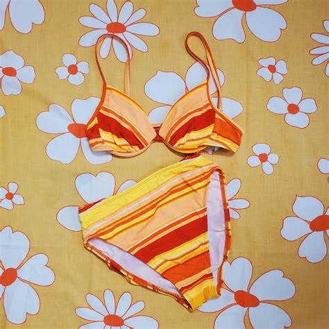 Vintage Bikini High Cut And High Waisted Tag Reads Depop