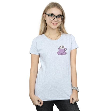 Disney Womens Aristocats Marie In Cup Breast Print Cotton T Shirt