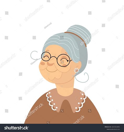 Portrait Senior Lady Glasses Avatar Happy Stock Vector Royalty Free 2223311851 Shutterstock