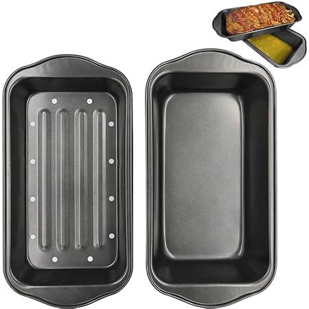 Amazon Evelots 2 Sets Meatloaf Pan 2 Piece Set Drains Fat Non