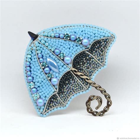 Голубой зонтик в интернет-магазине на Ярмарке Мастеров | Брошь-булавка ...