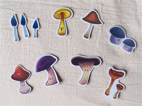 Cute Mushroom Sticker Pack Cute Mushroom Waterproof Vinyl Sticker