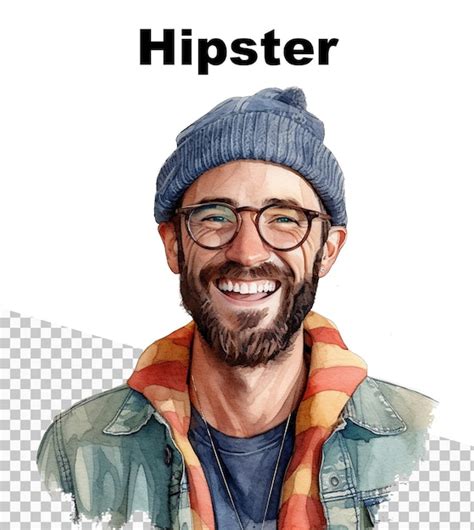 Un Cartel Con Un Hermoso Hombre Hipster Con La Palabra Hipster En La