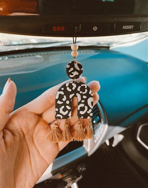 Cheetah Essential Oil Car Diffuser Clay Oil Diffuser Car Charm Boho Car