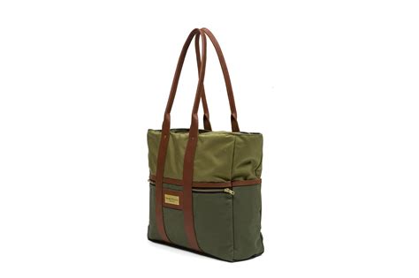 Sword And Plough Green Signature Zip Top Tote Bag