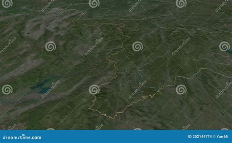 Xaignabouri Extruded Laos Stereographic Satellite Map Stock Footage