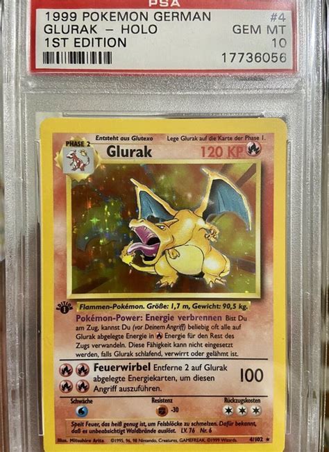 Auction Prices Realized Tcg Cards 1999 Pokemon German Glurak Holo 1ST