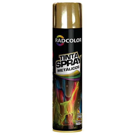 Tinta Spray Uso Geral Dourado Metalizado 400ml RadColor Ribeiro