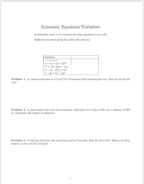 2d Kinematics Worksheet Answers Fill Online Printable Fillable