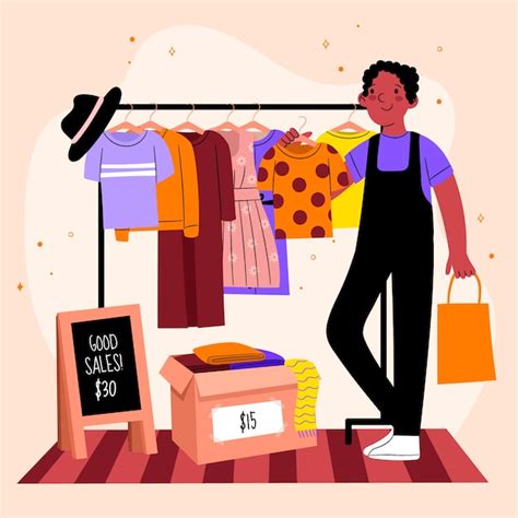 Premium Vector Hand Drawn Thrift Store Illustration