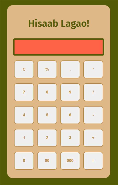 Simple Calculator Using Html Css And Jscalculatorhtml At Main