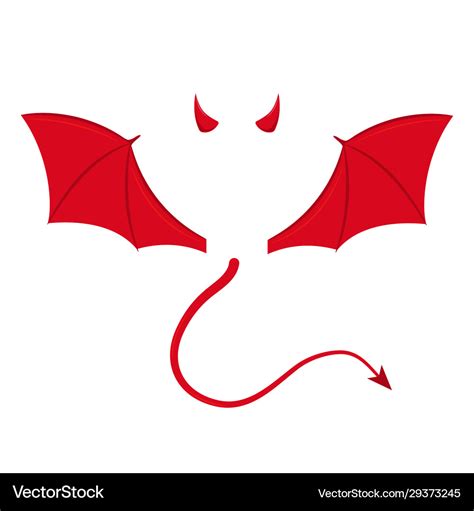 Devil wings with horns Royalty Free Vector Image