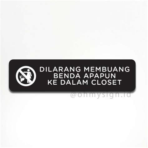 Jual Sign Larangan Toilet Sign Akrilik Sign Board Printed Di Seller