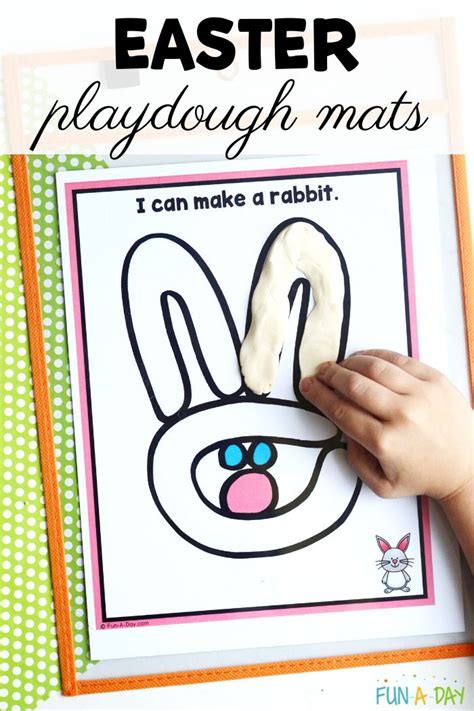 An Easter Playdough Mat With The Words I Can Make A Rabbit On It