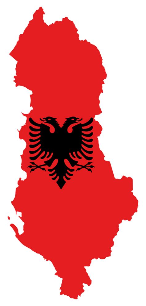 OnlineLabels Clip Art - Albania Map Flag