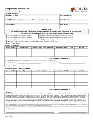 Fillable Online Montgomery County Claim Form Fax Email Print Pdffiller