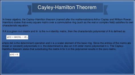 Cayley Hamilton Theorem