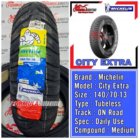 Jual 140 70 13 Michelin City Extra Ring 13 Tubeless Ban Belakang