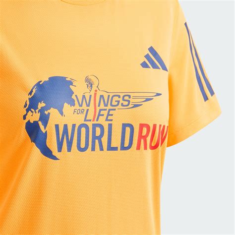 Adidas Wings For Life World Run Participant Tee Orange Adidas Uae