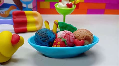 Colorful Clay Ice Cream For Kids Youtube