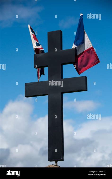 French Tricolour & British Flag With The Croix de Lorraine Symbol Of ...