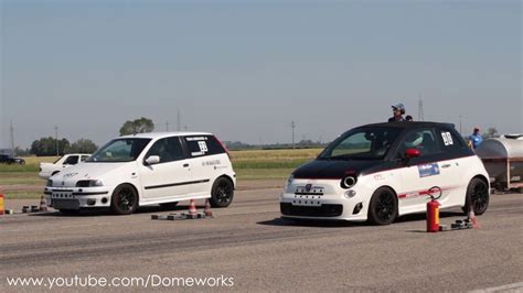 Fiat Punto Gt Vs Abarth Drag Racing On Quarter Mile Youtube