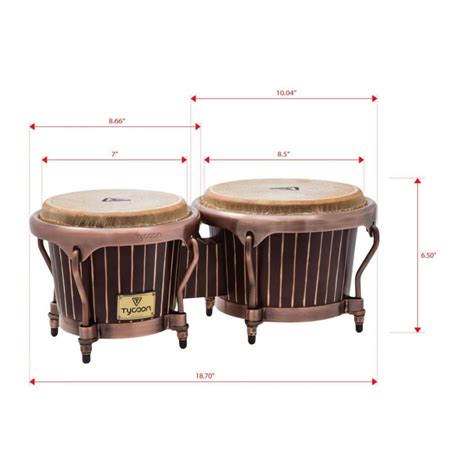 Offline Tycoon Master Handcrafted Pinstripe Series Bongos Gear4music