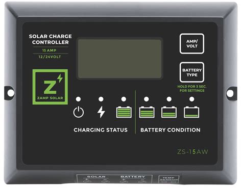 Zamp Solar 15 Amp 5 Stage Pwm Charge Controller