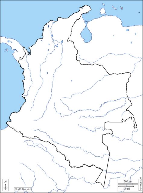 Colombia Mapa Gratuito Mapa Mudo Gratuito Mapa En Blanco Gratuito