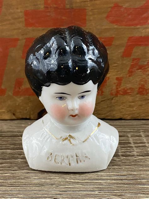 Vintage German Porcelain China Doll Head By Hertwig And Company Named