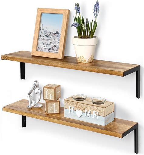 Amazon Afuly Wood Shelves For Wall Inch Rustic Floating Shelf