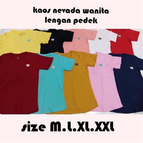 Jual Kaos Nevada Wanita Lengan Pendek Panjang Shopee Indonesia