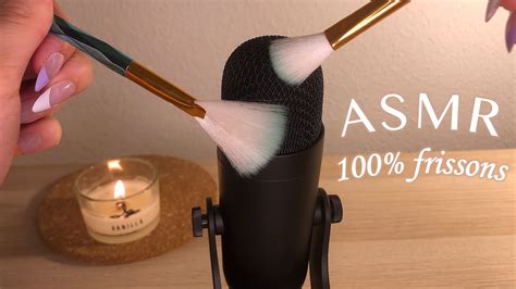 ASMR l 100 frissons Pinceaux très proche du micro YouTube