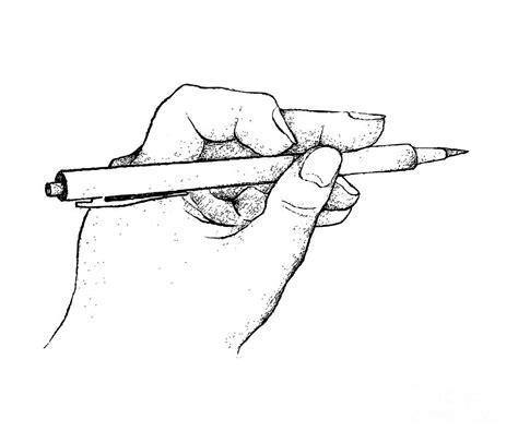 Hand Holding A Pen Writing on Paper Drawing by Iam Nee - Pixels