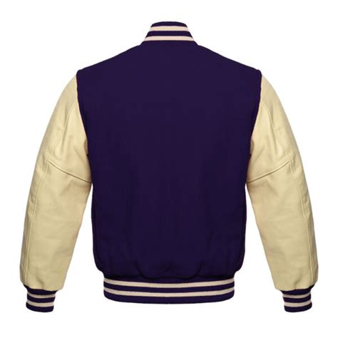 Letterman Varsity Jacket Wool And Real Leather Cream Navy Skaf Impex