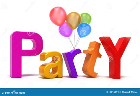 Word Party With Colourful Letters Stock Illustration Illustration Of