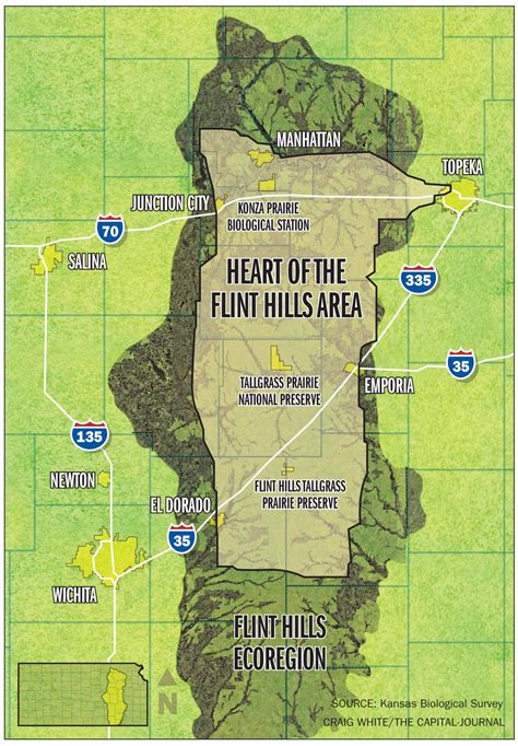 Map of the Flint Hills area. Last stop... Newton, Marion & Peabody ...