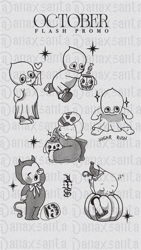 Pin By On Art In Kewpie Art Kewpie Tattoo Halloween Tattoos