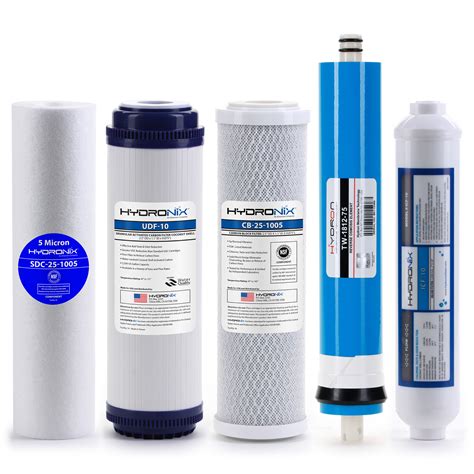 Reverse Osmosis Replacement Filter Set Ro Cartridges 5 Pcs W 75 Gpd Membrane 693614032507 Ebay