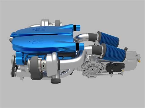 Twin Turbo V12 Engine 3D model | CGTrader