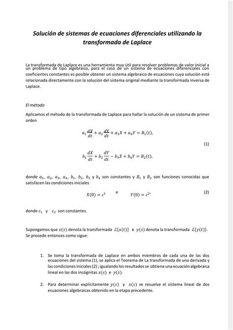 Pdf Sistemas De Ecuaciones Diferenciales Utilizando La Transformada De Laplace Dokumentips