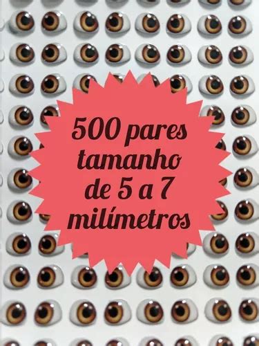 Kit 500 Pares Olhos Adesivos Resinados Biscuit Eva Feltro