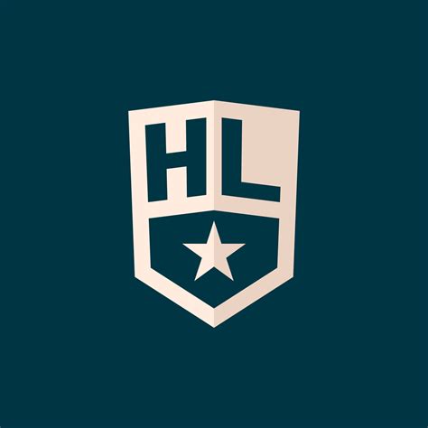 Initial Hl Logo Star Shield Symbol With Simple Design Vector