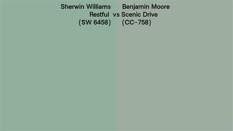 Sherwin Williams Restful Sw 6458 Vs Benjamin Moore Scenic Drive Cc 758 Side By Side Comparison