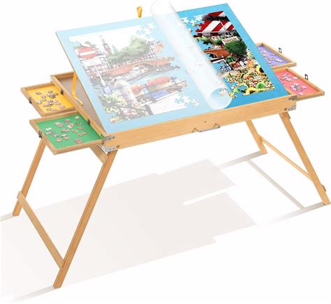 Amazon Bittpicc Piece Puzzle Table With Drawers X