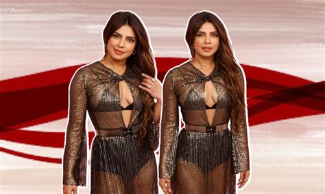 Priyanka Chopras Shines In Sequins At Victorias Secret Comeback Show