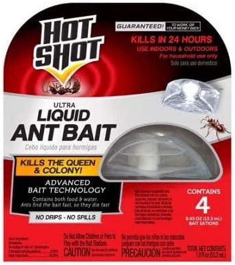 Hot Shot 95762 Liquid Ant Bait Stations 4 Count Walmart