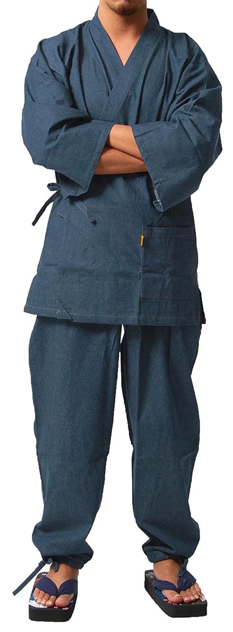 Kimura Jitsugyo Ensyu Traditional Denim Cotton Samue Japanese Work